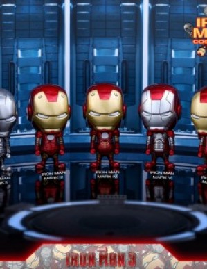 Hot Toys Iron Man 3 Iron Man Mark I-VII Cosbaby Bobble Head Set