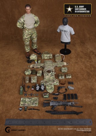 Crazy Dummy U.S. Army Saw Gunner Afghanistan 1/6TH Scale Figure