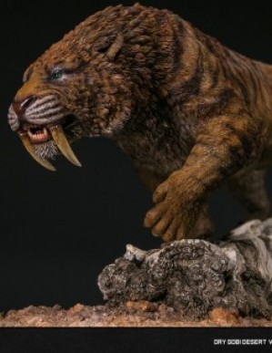 DAMTOYS Museum Series Similodon Fatalis Statue Dry Gobi Desert Version