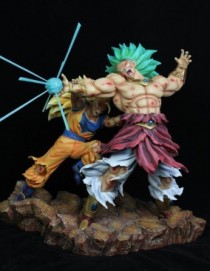 Dragonball Goku 3 VS Broly 3 Battle Scene Resin Statue