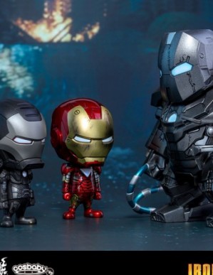 Hot Toys Iron Man Mark VI War Machine and Whiplash Cosbaby Set