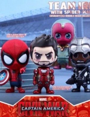 Hot Toys Captain America: Civil War Team Iron Man With Spiderman Cosbaby Set of 6