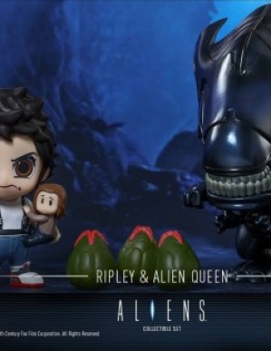 Hot Toys Aliens Ellen Ripley and Alien Queen Cosbaby Set