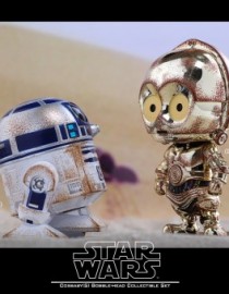 Hot Toys Star Wars C3PO and R2D2 Dusty Version Cosbaby Bobble Head Set