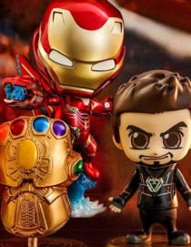 Hot Toys Avengers Infinity War Iron Man Tony and Infinity Gauntlet Cosbaby Set